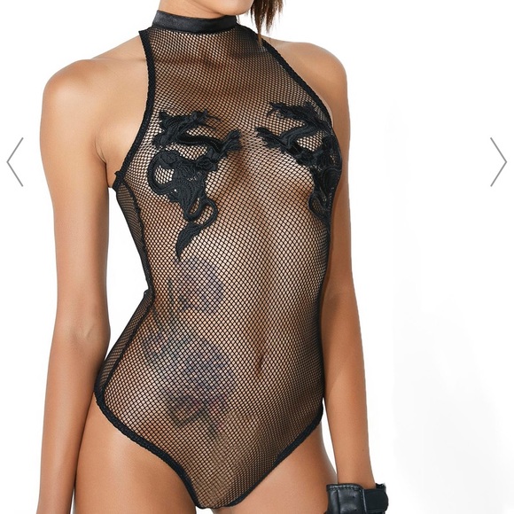 Dolls Kill Other - Dragon fishnet bodysuit - Dollskill